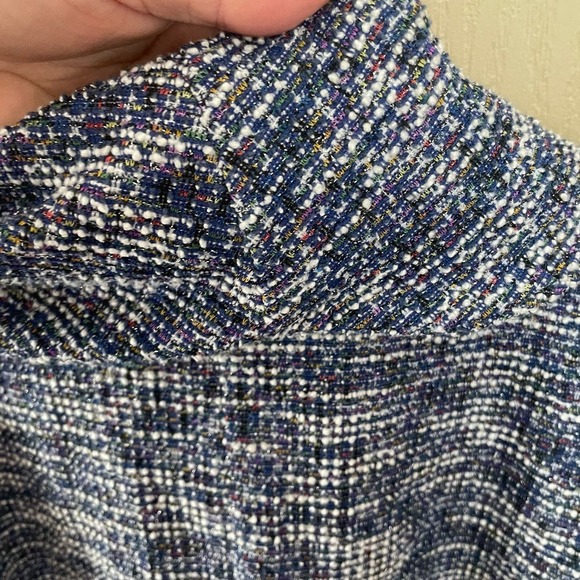 Lane Bryant 22/24 Cowl Neck Textured Sweater Blue Silver Metallic - Picture 8 of 8